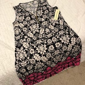 Black and Pink Floral Dress, XL